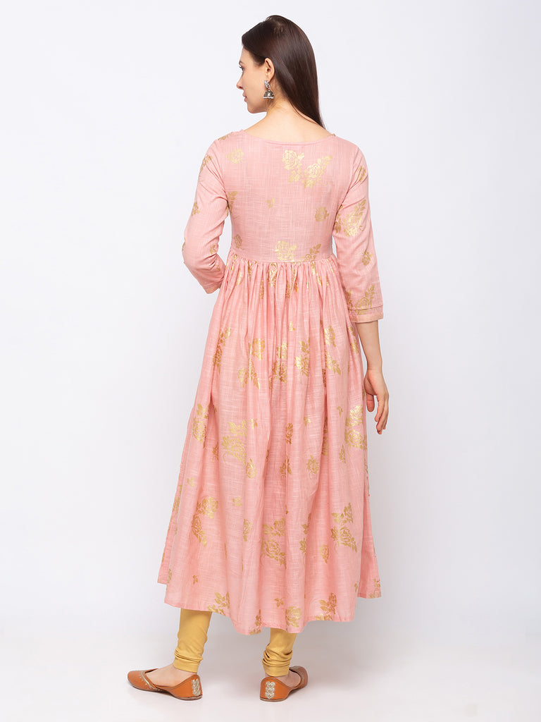 Women's Pink Cotton  Dress