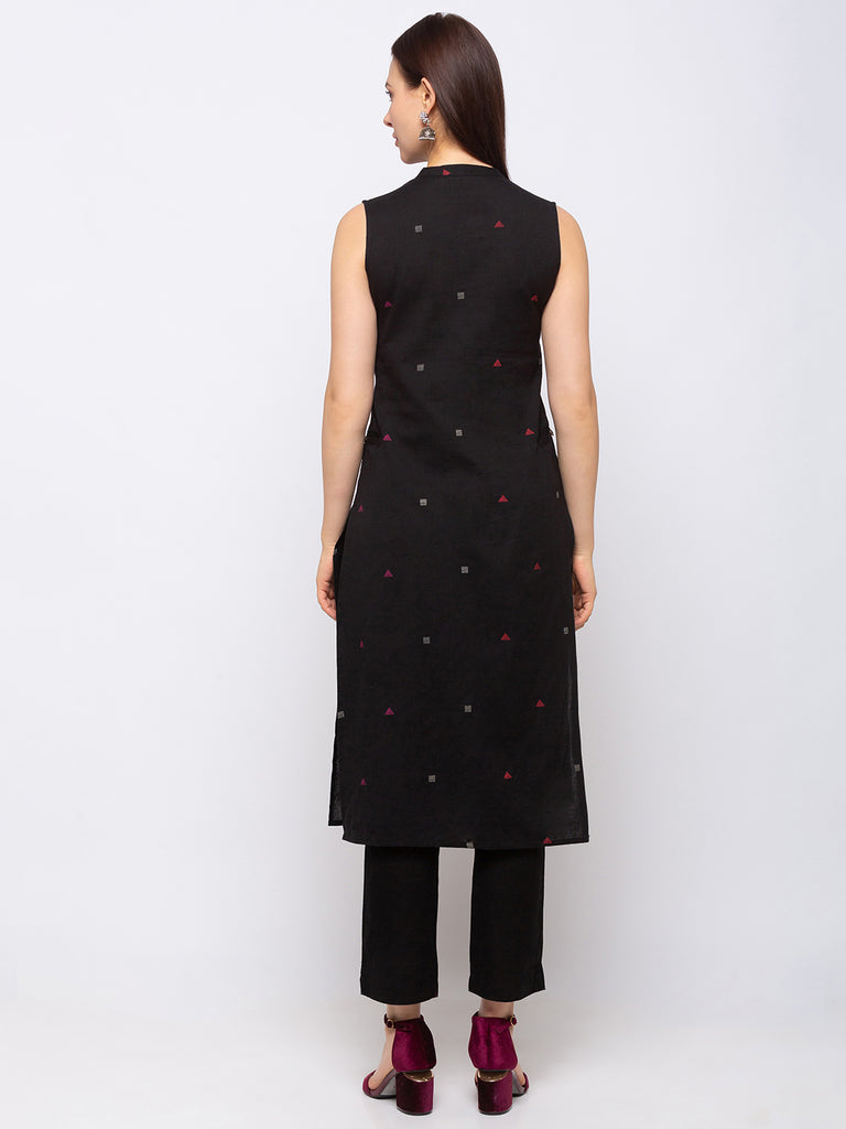 Viscose Rayon Women Black Kurta