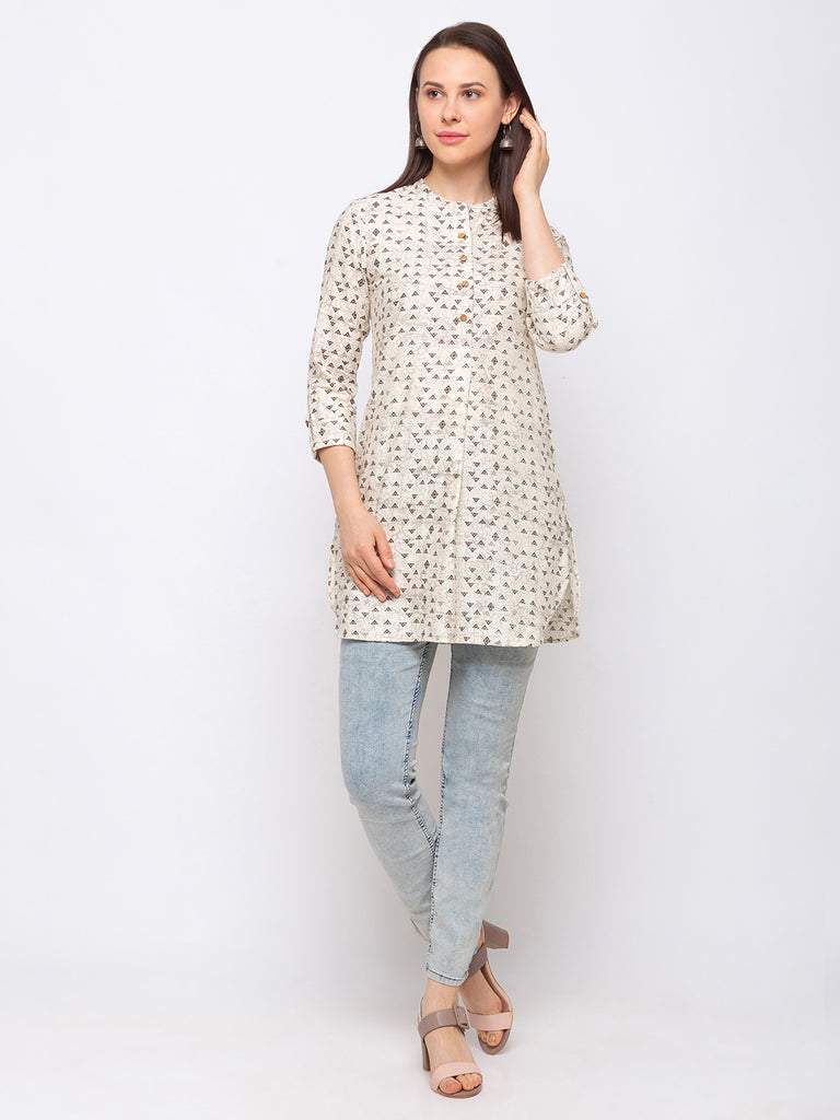 Cotton Women Ecru Tunic