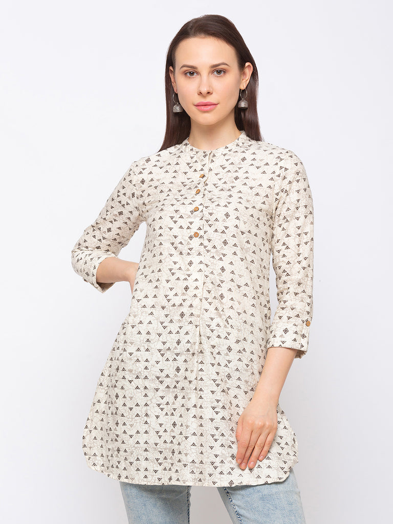 Cotton Women Ecru Tunic