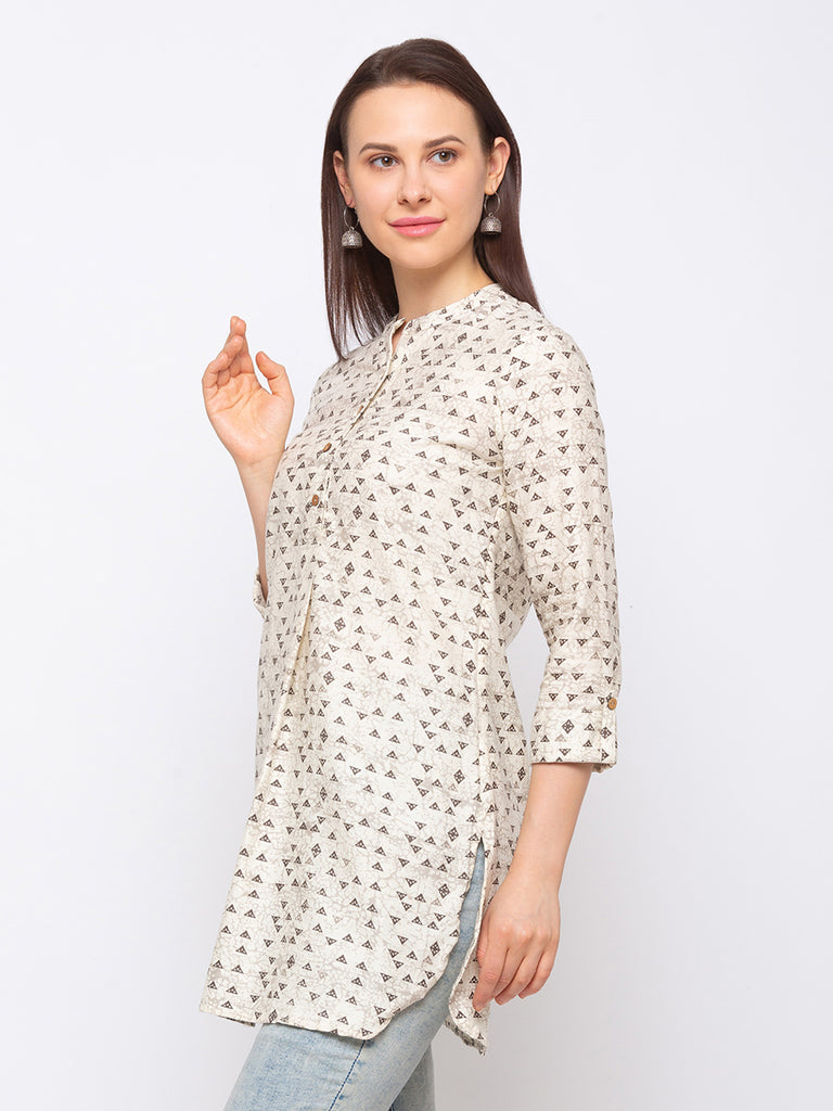 Cotton Women Ecru Tunic