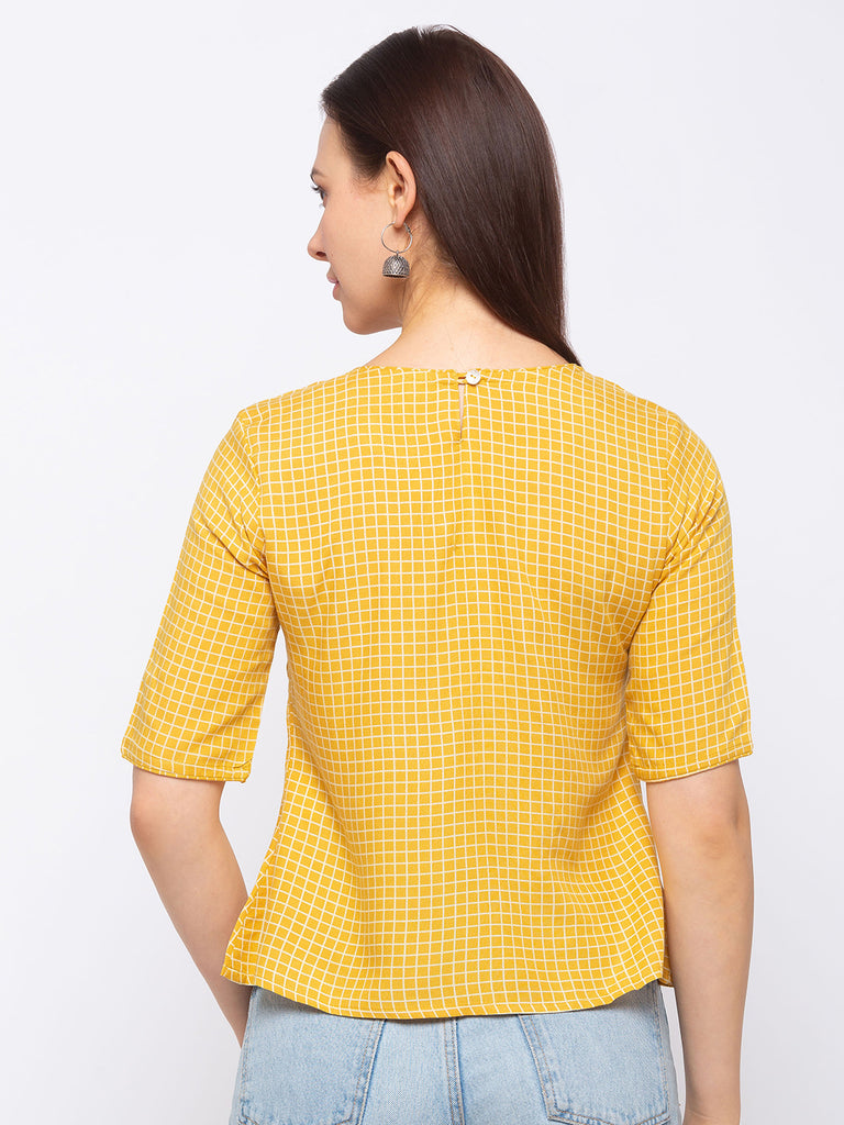 Liva Fusion Mustard Women Top