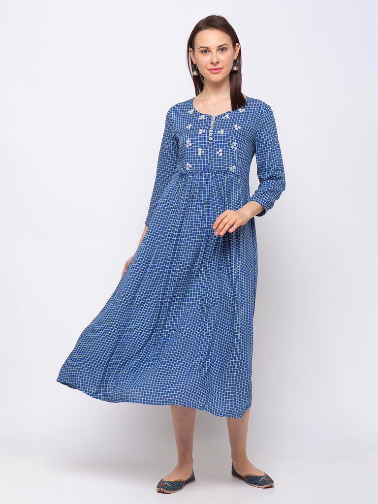 Women's Indigo Liva  Kurta