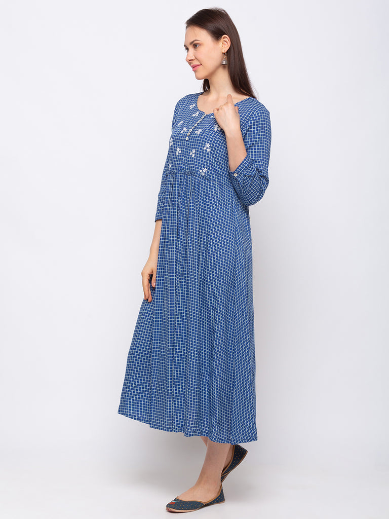 Women's Indigo Liva  Kurta