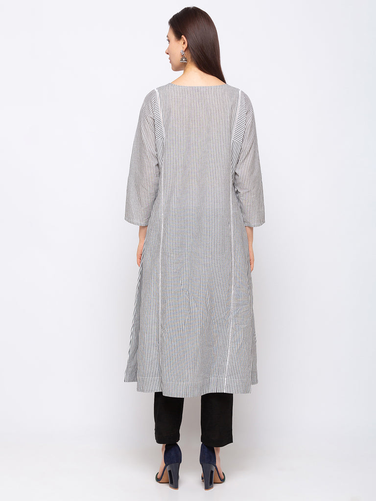 Cotton Women Grey Kurta