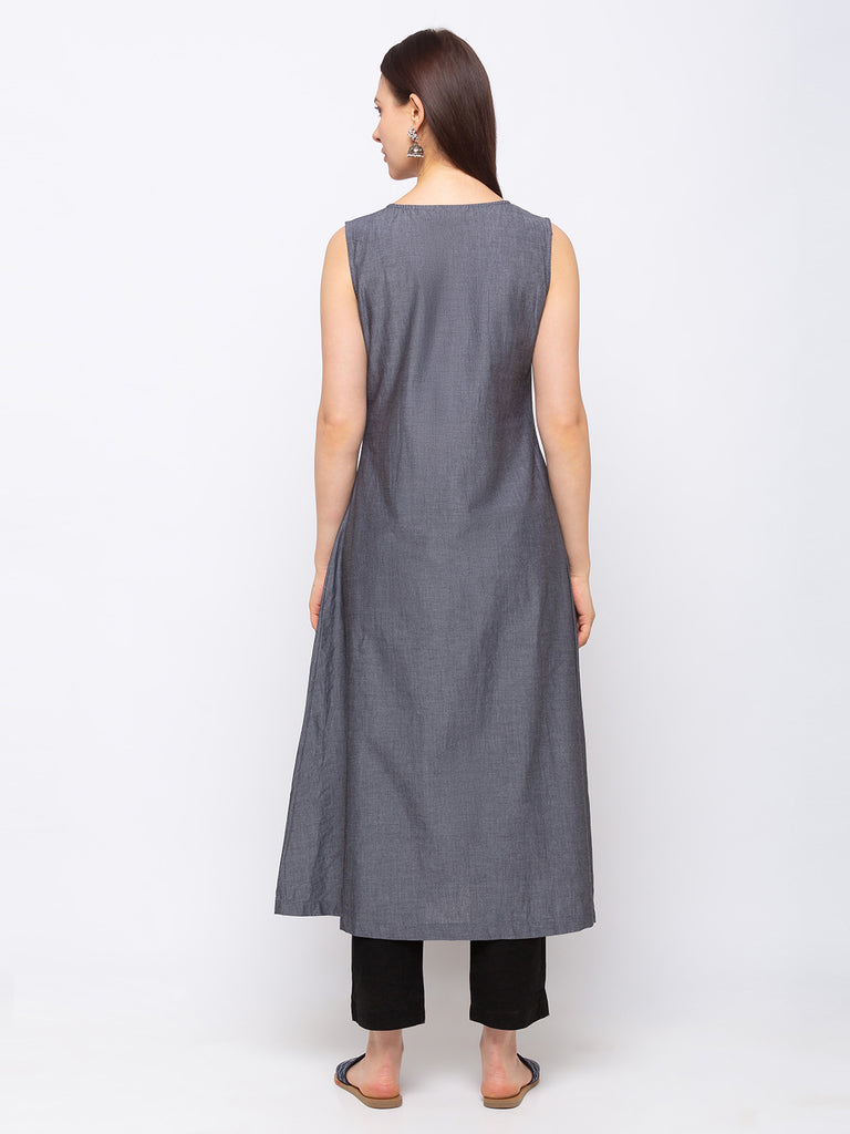 Cotton Women Grey Dress
