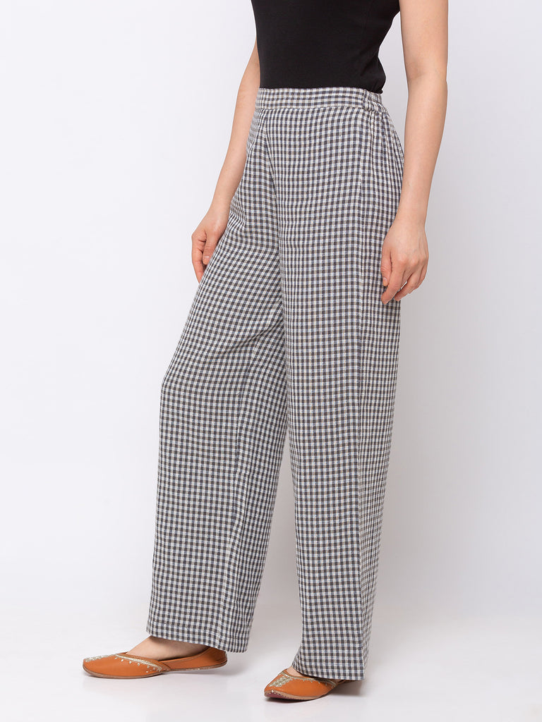 Cotton Women Grey Pants