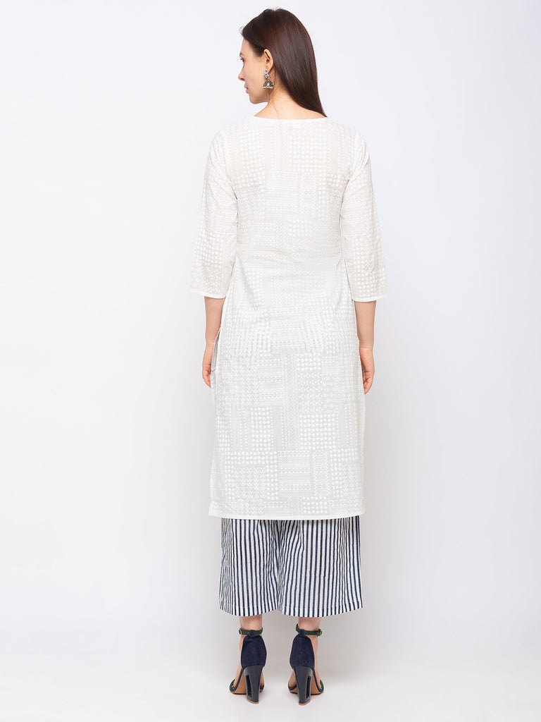 Cotton Women White Kurta