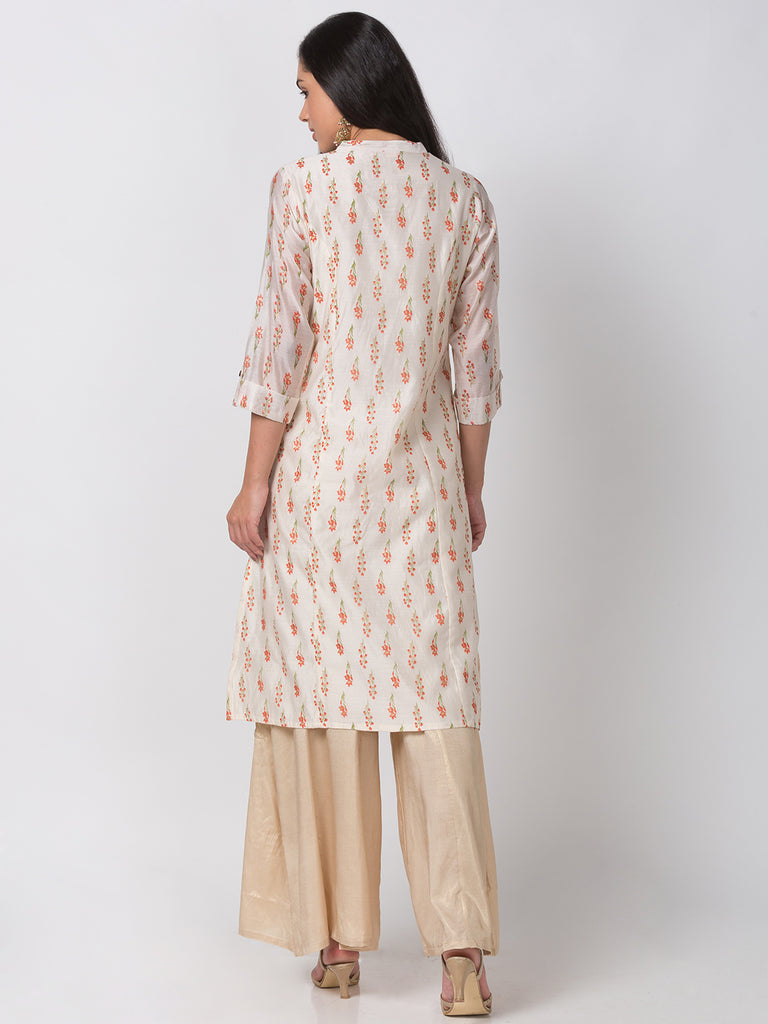 Women A Line Three-Fourth Lemon Yellow Kurta