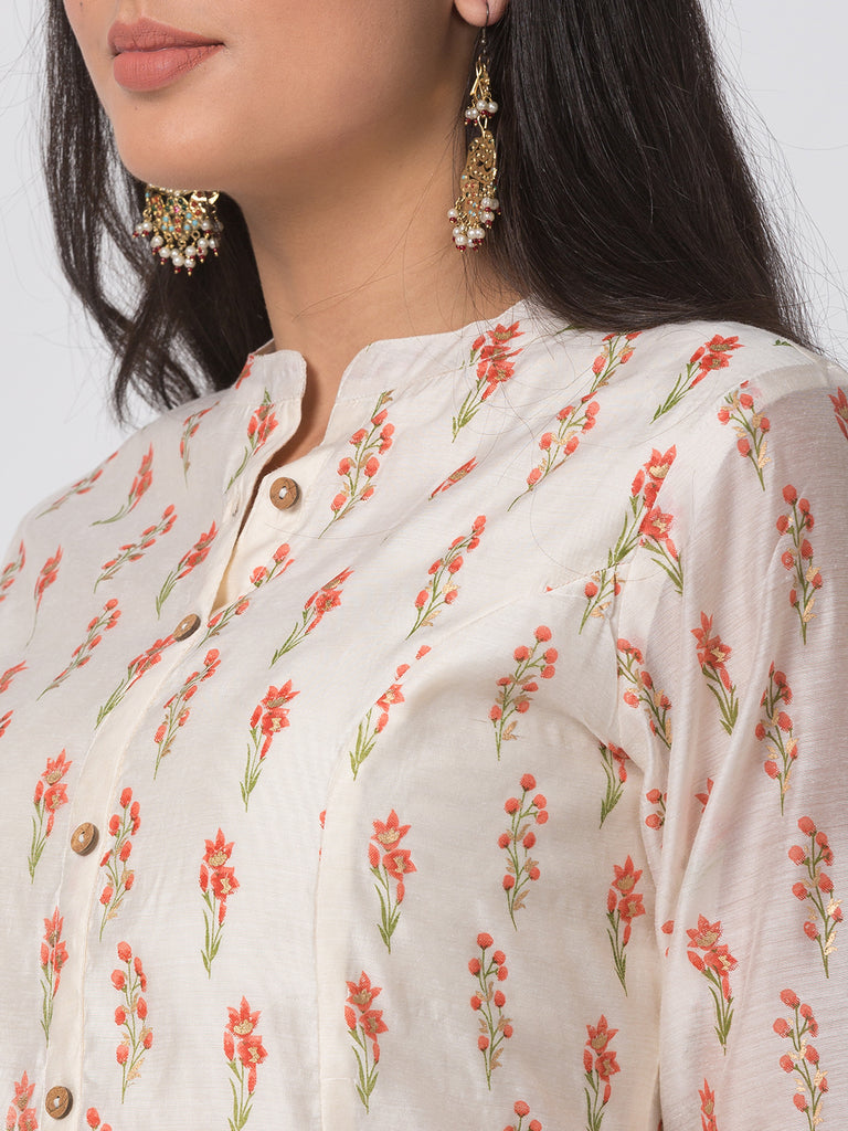 Women A Line Three-Fourth Lemon Yellow Kurta
