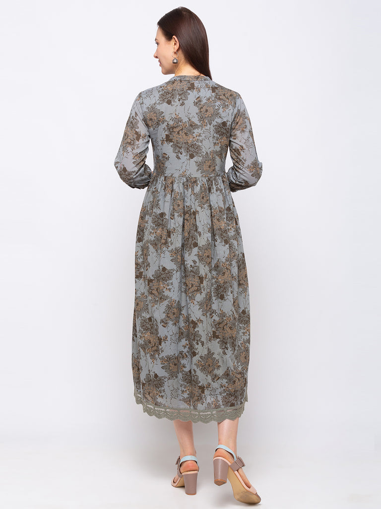 Fusion Cotton Women Grey Dress