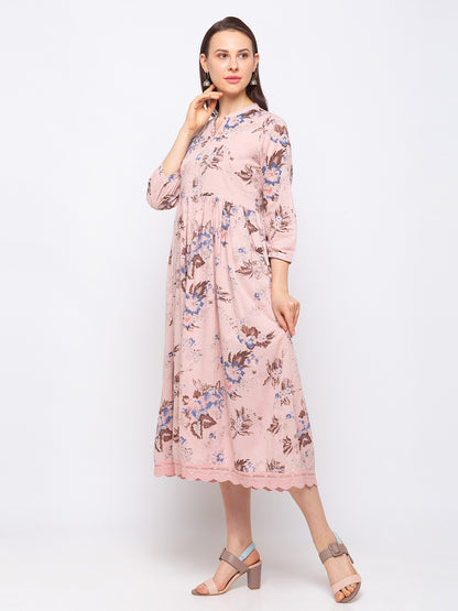 Women's Onion Pink Cotton  Dress