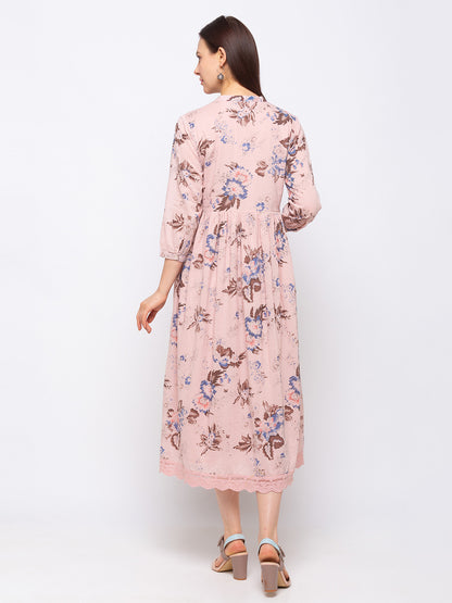 Women's Onion Pink Cotton  Dress