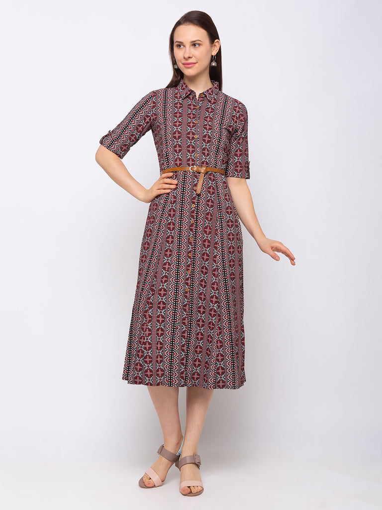 Liva Maroon Women Dress