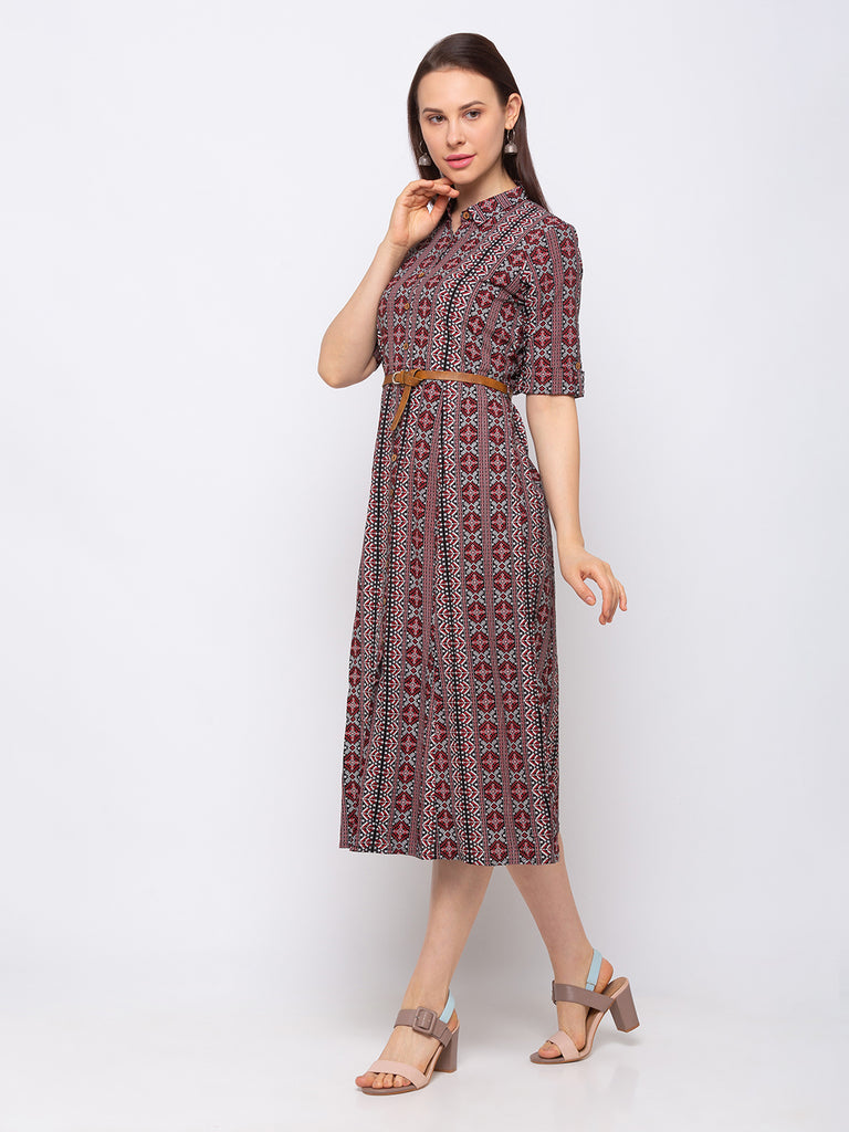 Liva Maroon Women Dress