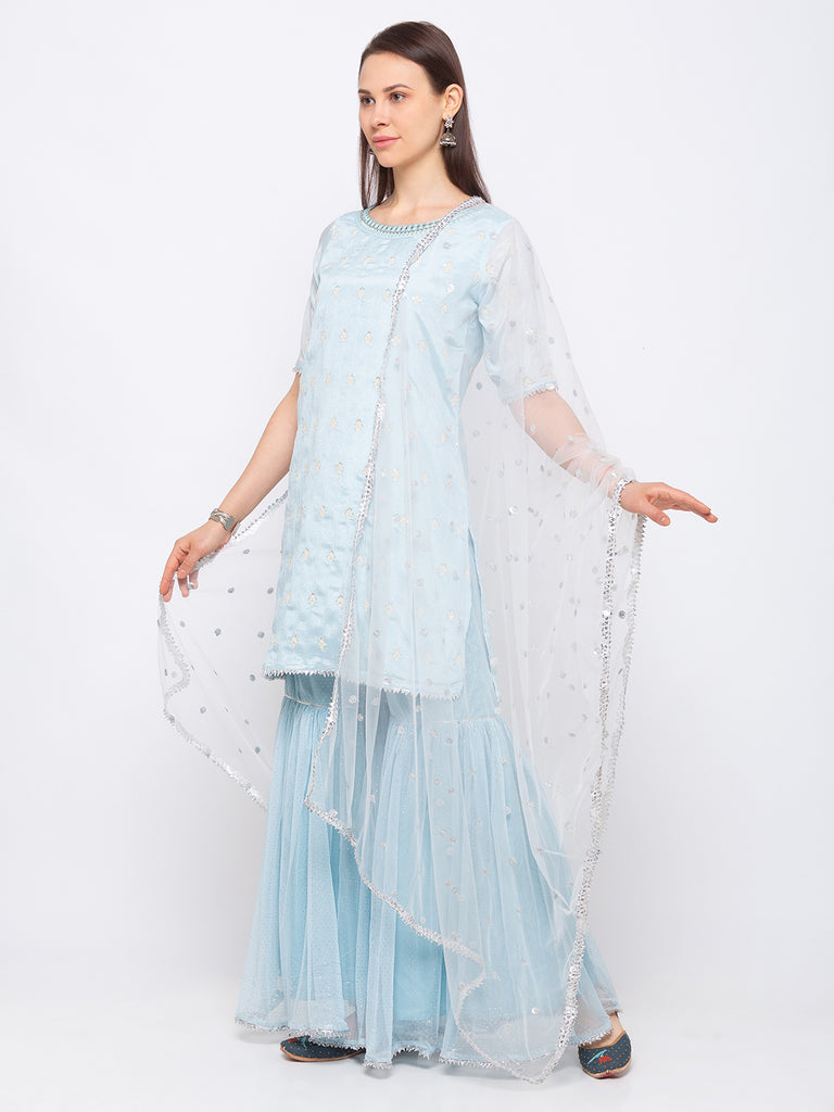 Poly Chiffon Sky Blue Women Skd