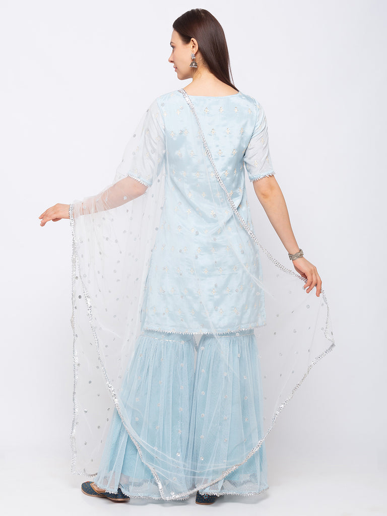 Poly Chiffon Sky Blue Women Skd