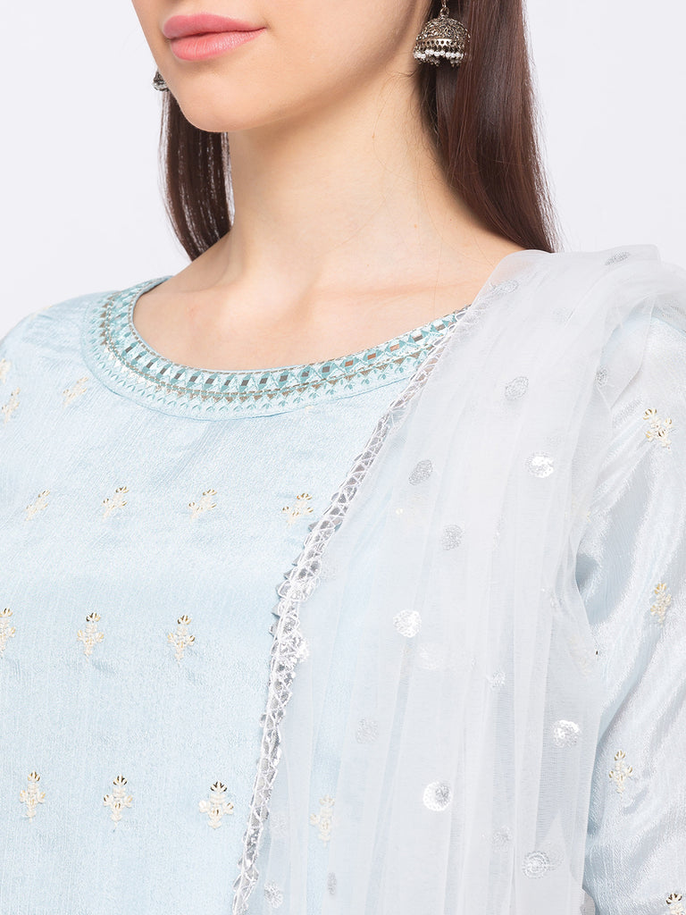 Poly Chiffon Sky Blue Women Skd