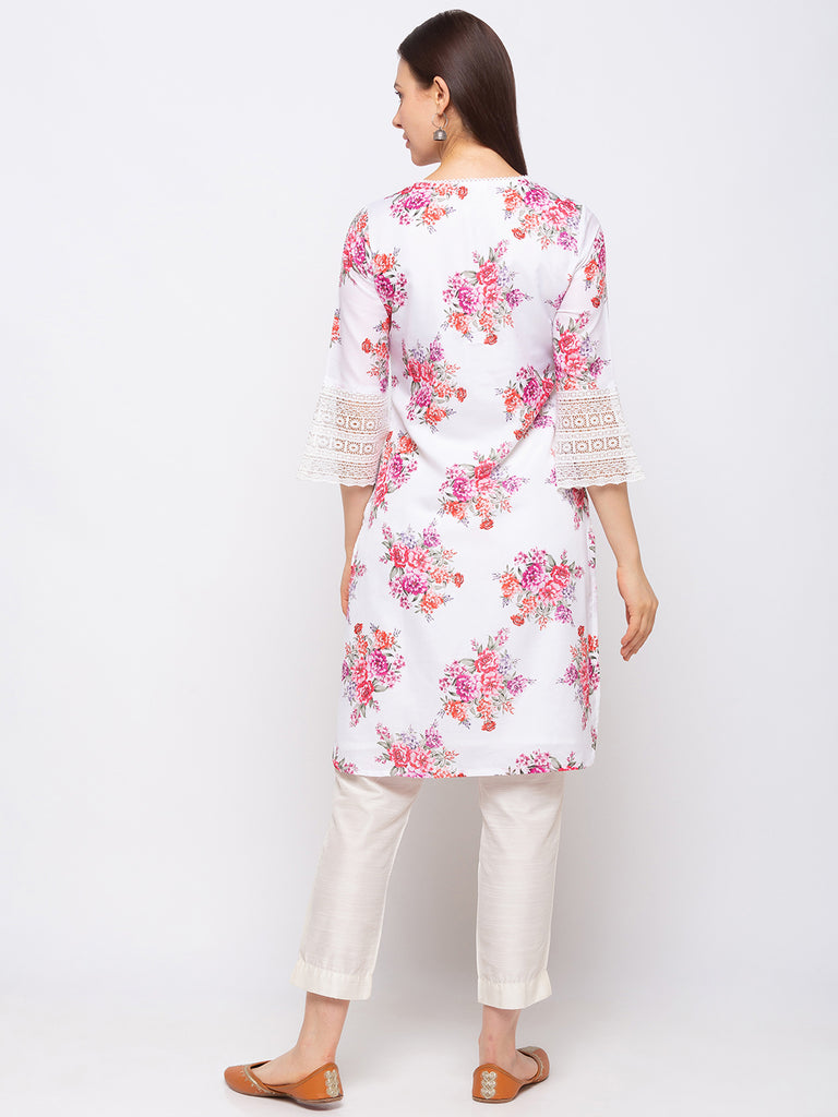 Cotton Women Off White Kurta