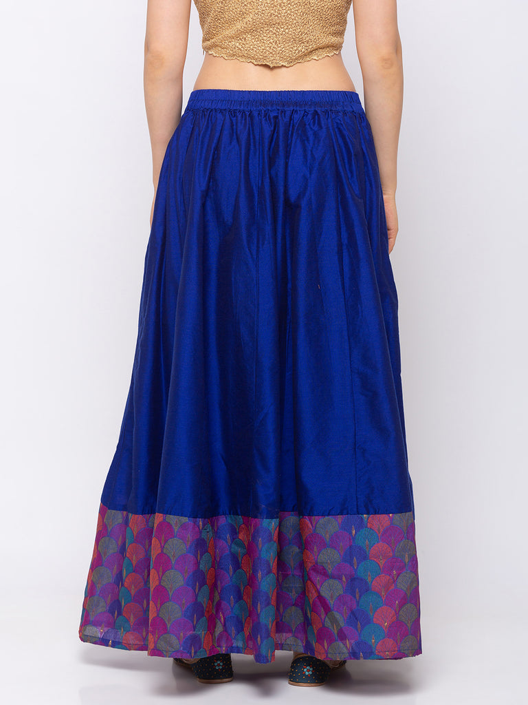 Powerloom Women Blue Skirt