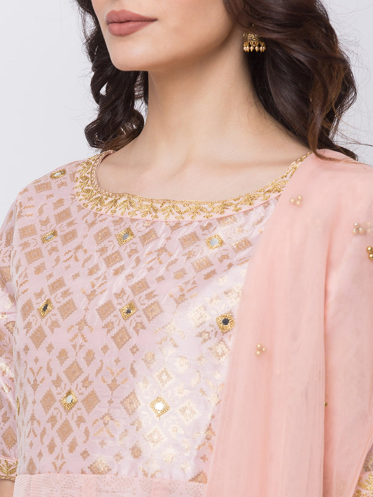 Women Kalidar Elbow Sleeve Onion Pink Skd