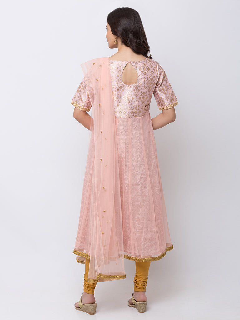 Women Kalidar Elbow Sleeve Onion Pink Skd