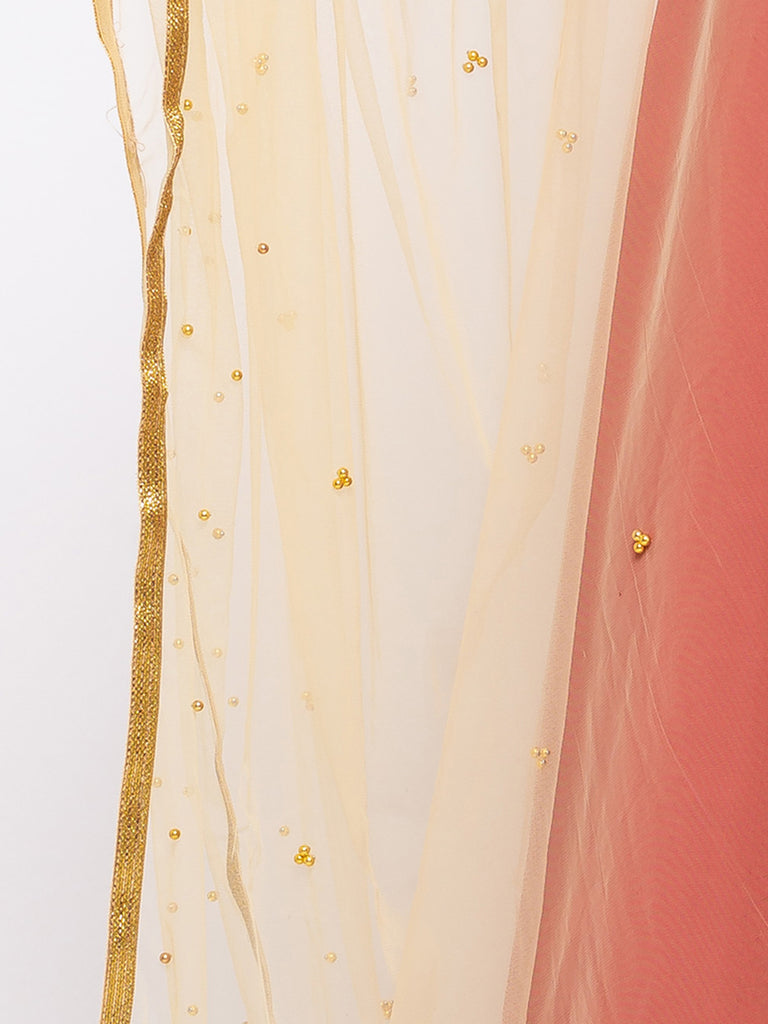 Net Women Beige Dupatta