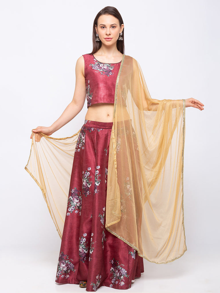 Women's Beige Net  Dupatta