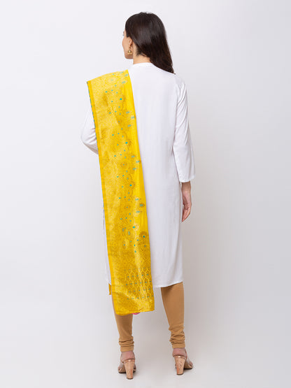 Women Straight Yellow Dupatta