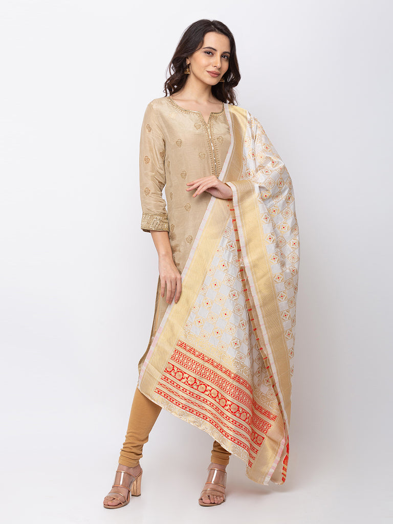 Women Straight Red Dupatta