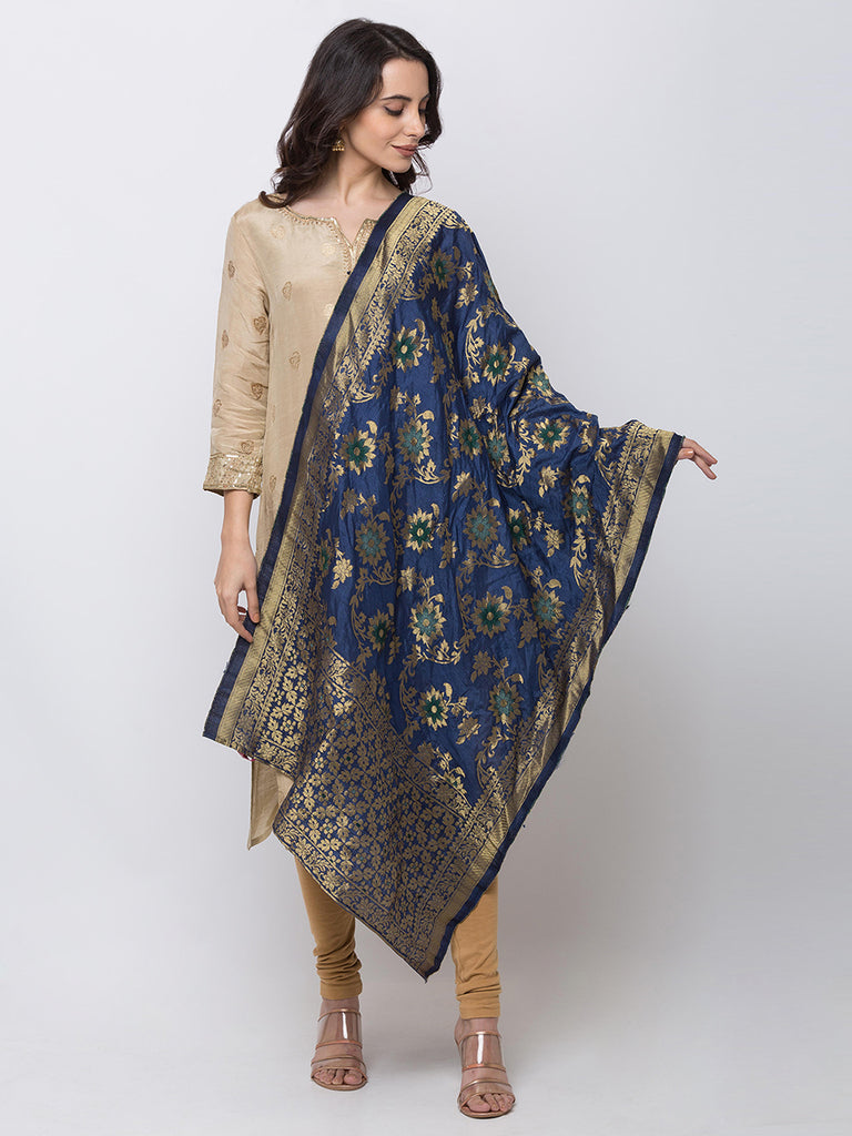 Women Straight Indigo Dupatta