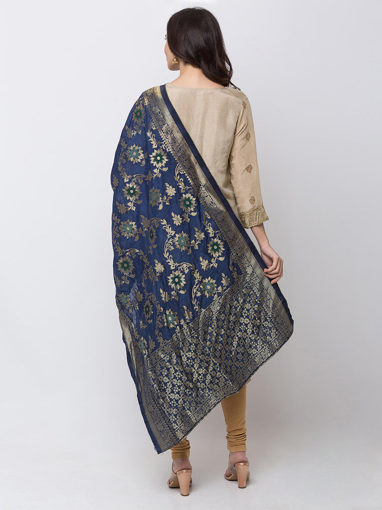 Women Straight Indigo Dupatta