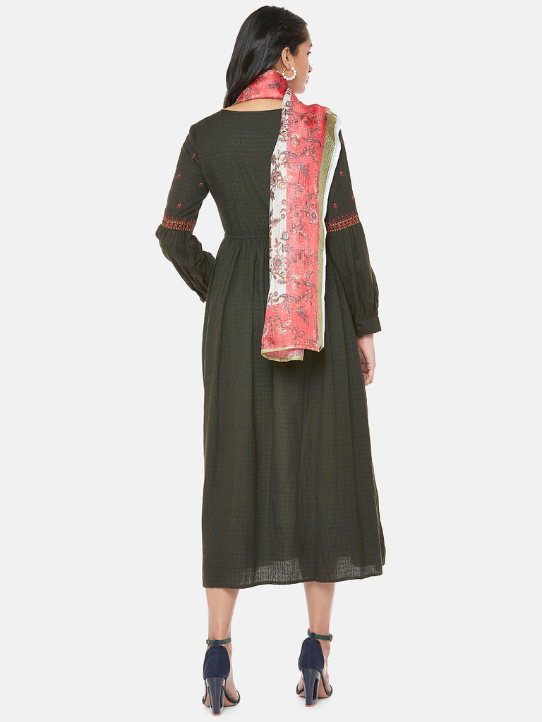 Cotton Blend Straight Women Coral Dupatta