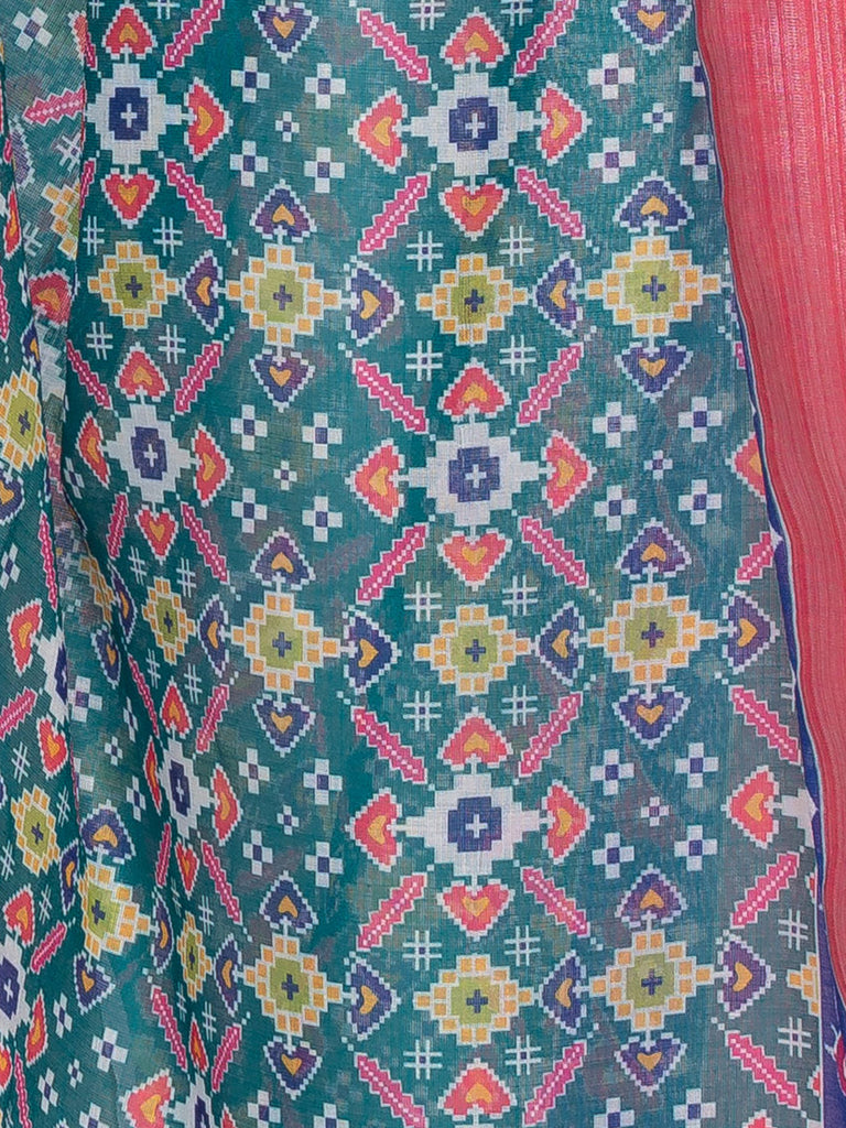 Women's Emerald Green Art Silk  Dupatta
