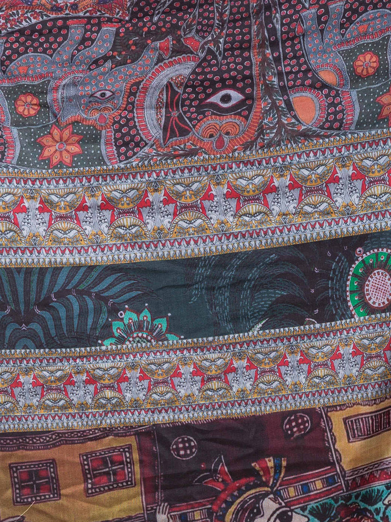 Women Straight Black Dupatta