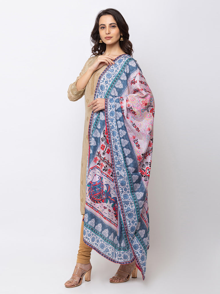 Women Straight Dust Pink Dupatta