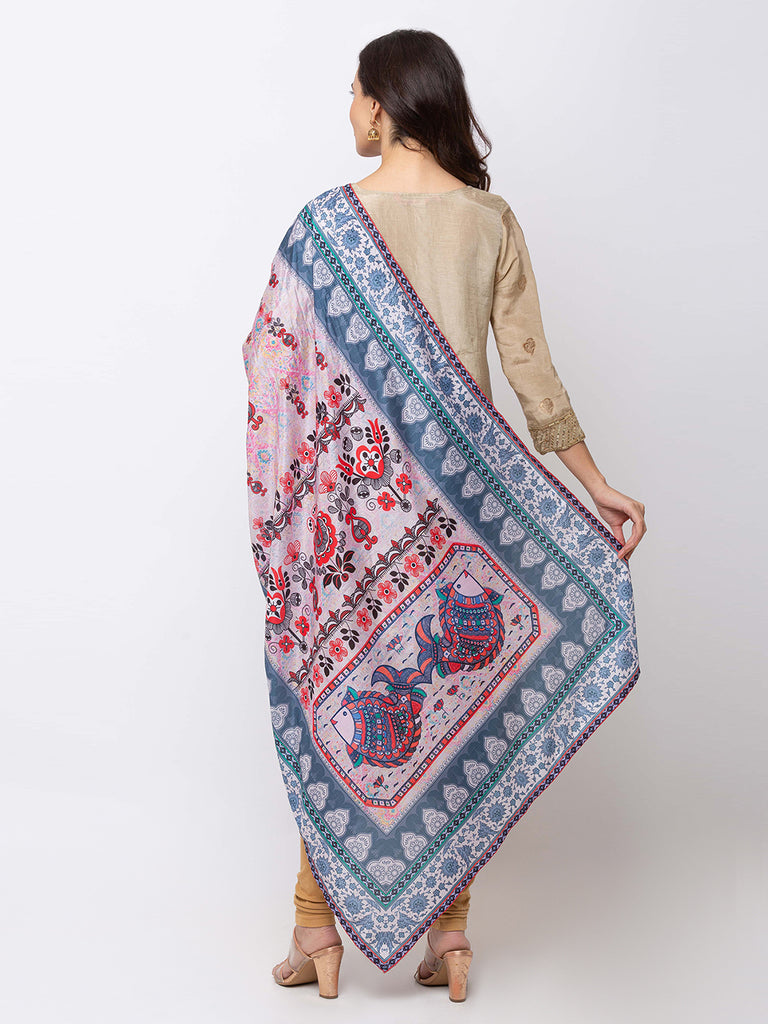 Women Straight Dust Pink Dupatta
