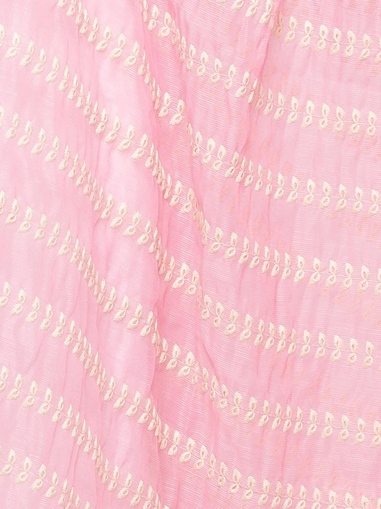 Women's Pink Cotton Blend  Dupatta