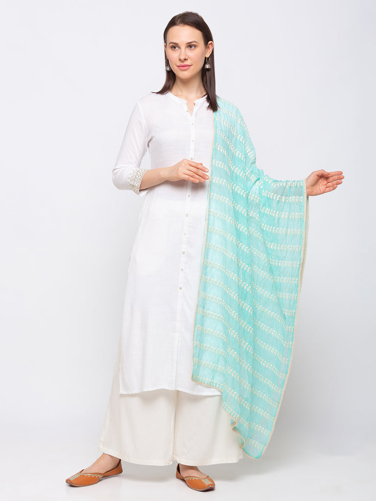Women's Turq Cotton Blend  Dupatta