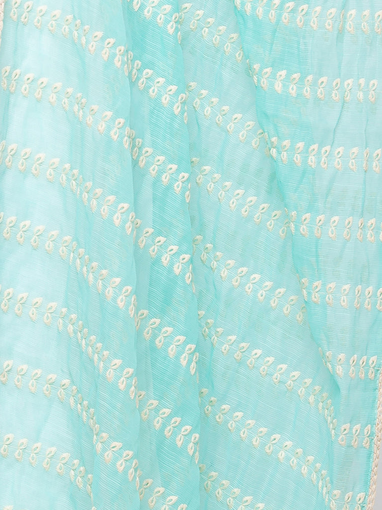 Women's Turq Cotton Blend  Dupatta