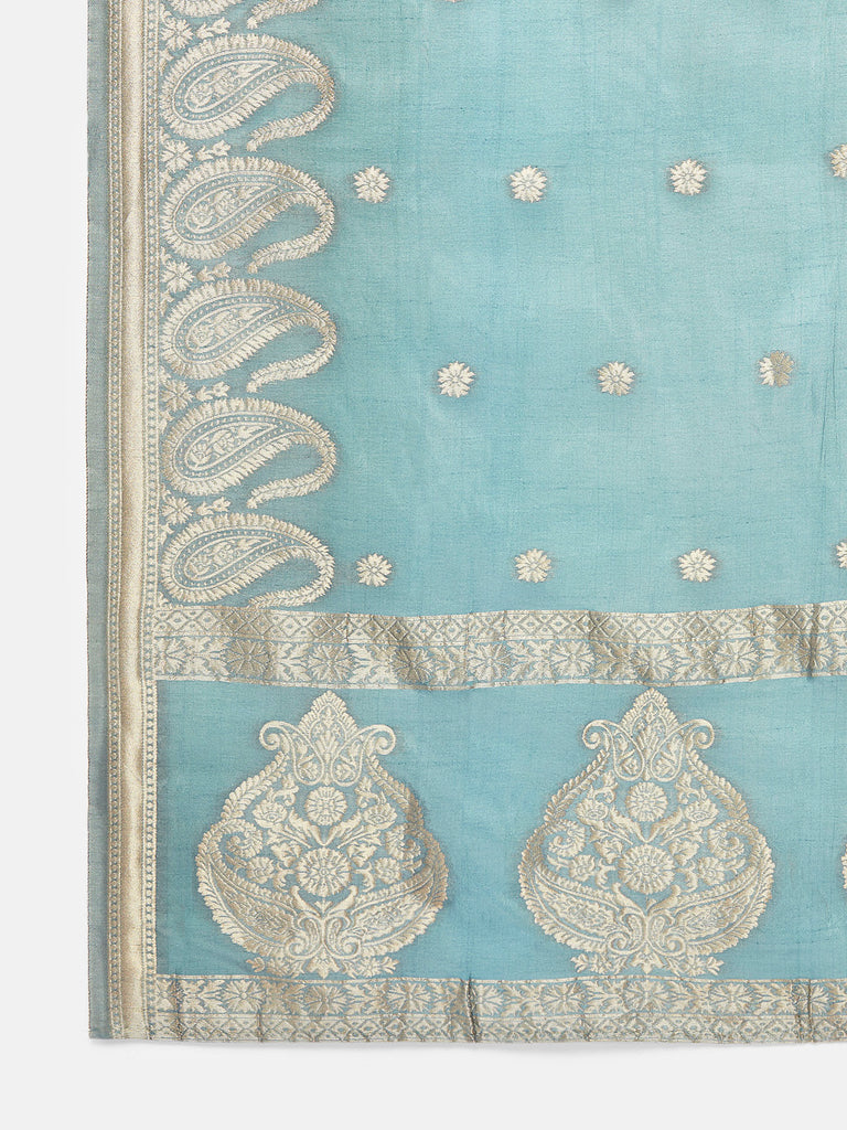 Brocade Straight Women Grey Dupatta