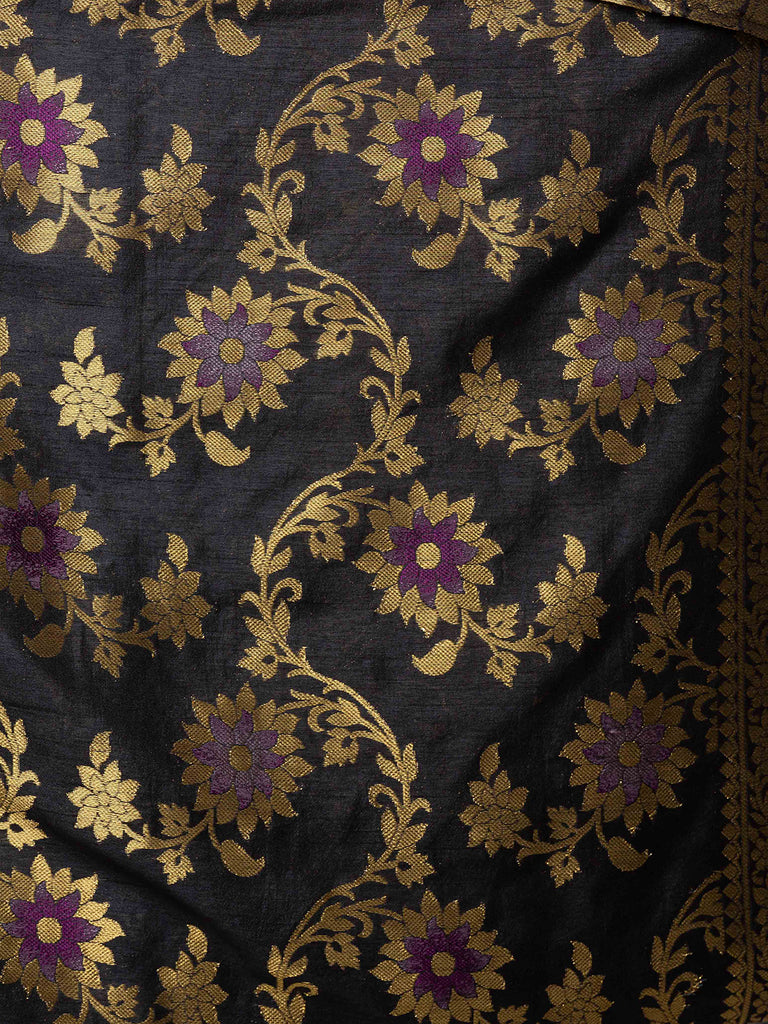 Women Straight Black Dupatta