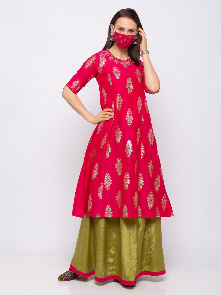 Art Silk Women Magenta Skd