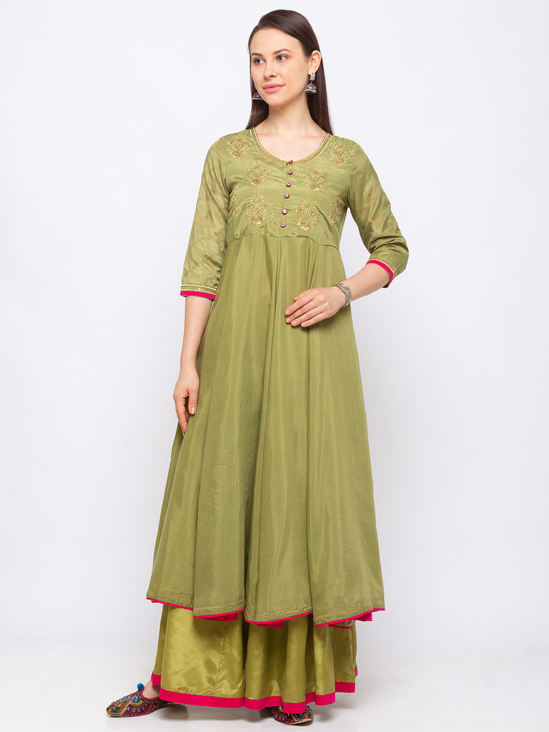 Buy Now,Shantoon Women Sap Green Skd Buy Now,Shantoon Women Sap Green Skd