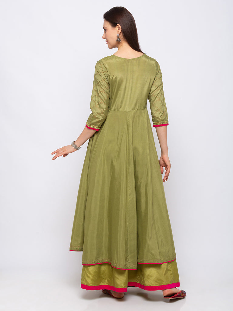 Shantoon Women Sap Green Skd