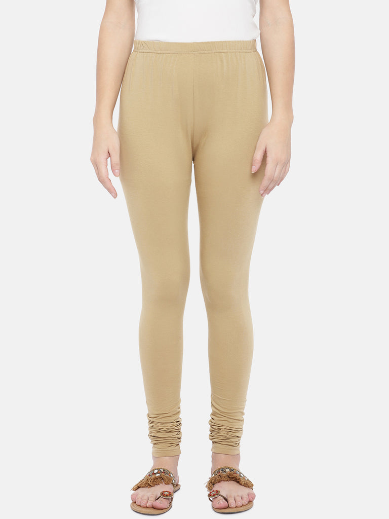 Core Women Churidar Beige Knit Churidar