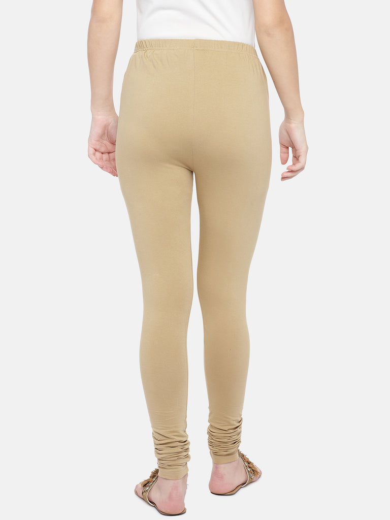 Core Women Churidar Beige Knit Churidar