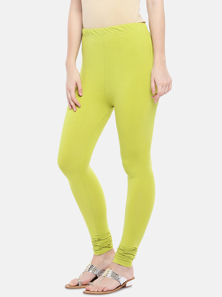 Women Churidar Lime Green Knit Churidar