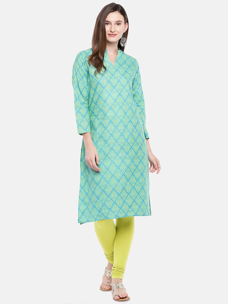 Women Churidar Lime Green Knit Churidar