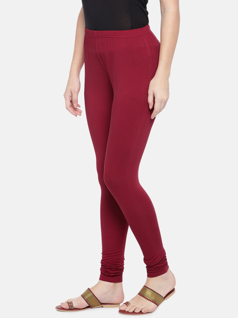 Women's Maroon Cotton  Chudidar